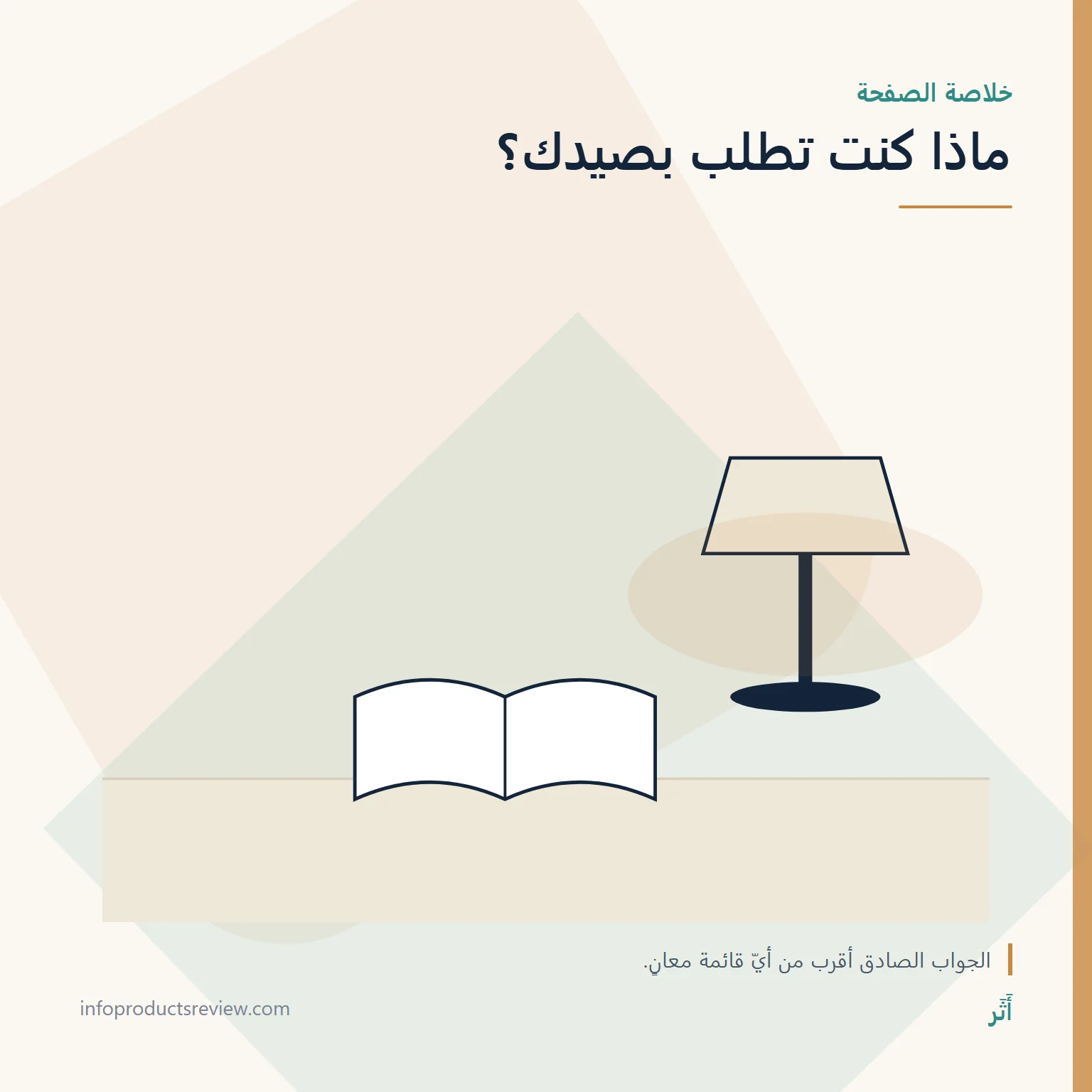 رسم هادئ لكتاب ومصباح يرمز إلى التأمل في السؤال