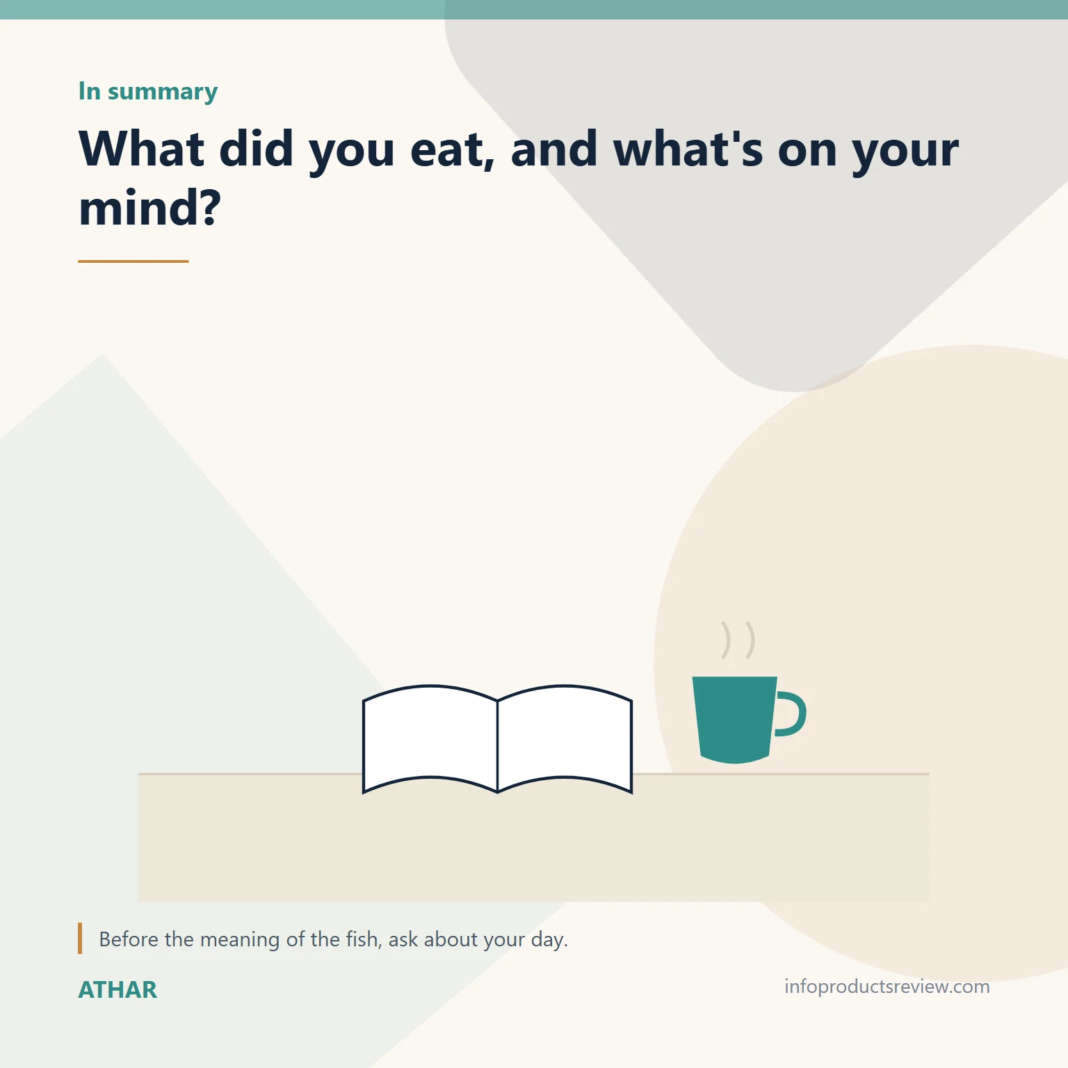 Quiet drawing of a book and a cup suggesting reflection on the day