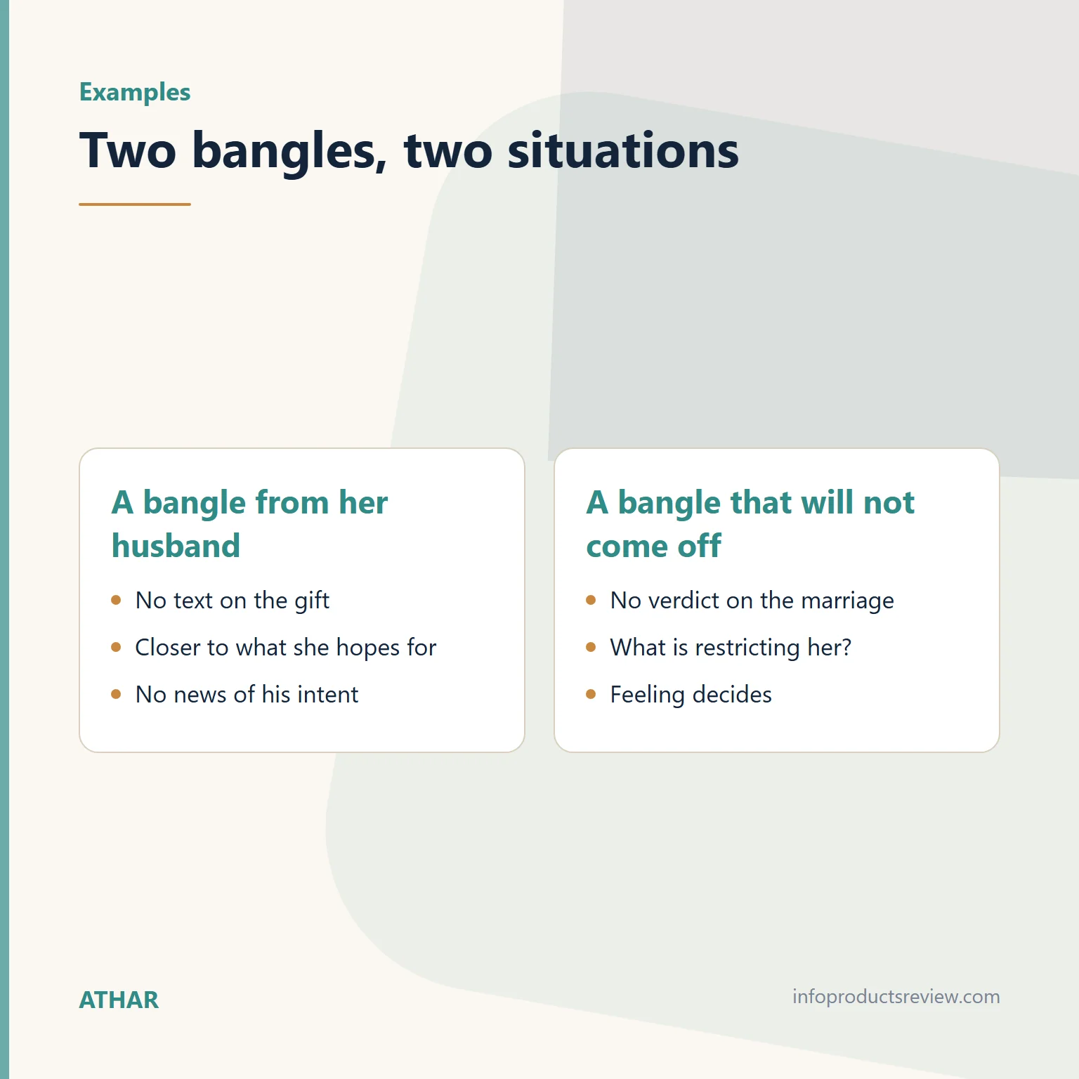 Dreaming of Gold as a Married Woman: Jewellery, Household Gold and What It Can't Tell You 15 Comparison of two bangle dreams by the dreamer's situation