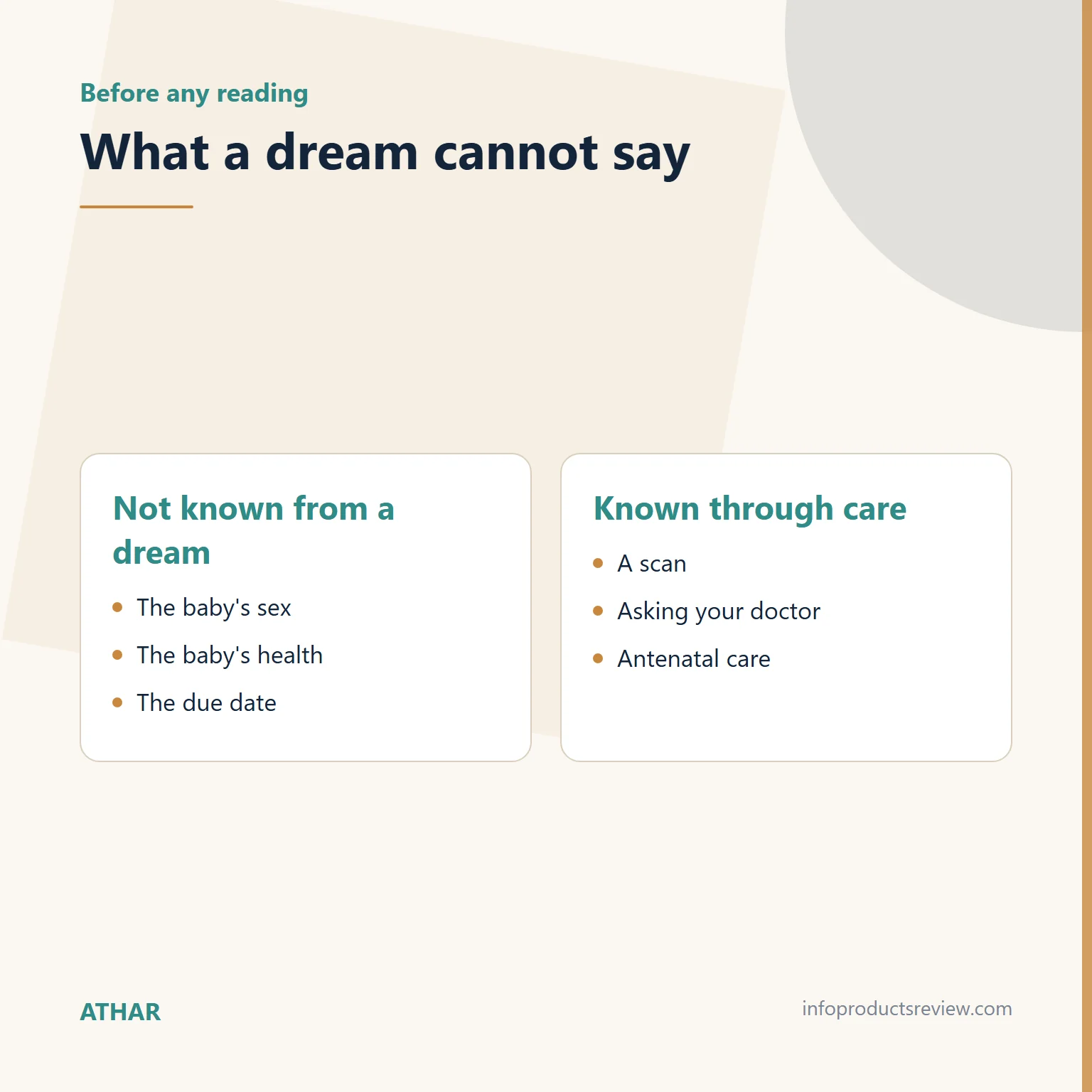 Dreaming of Gold While Pregnant: What the Sources Say and What a Dream Can't Tell You 2 Comparison of what a dream cannot tell and what care can