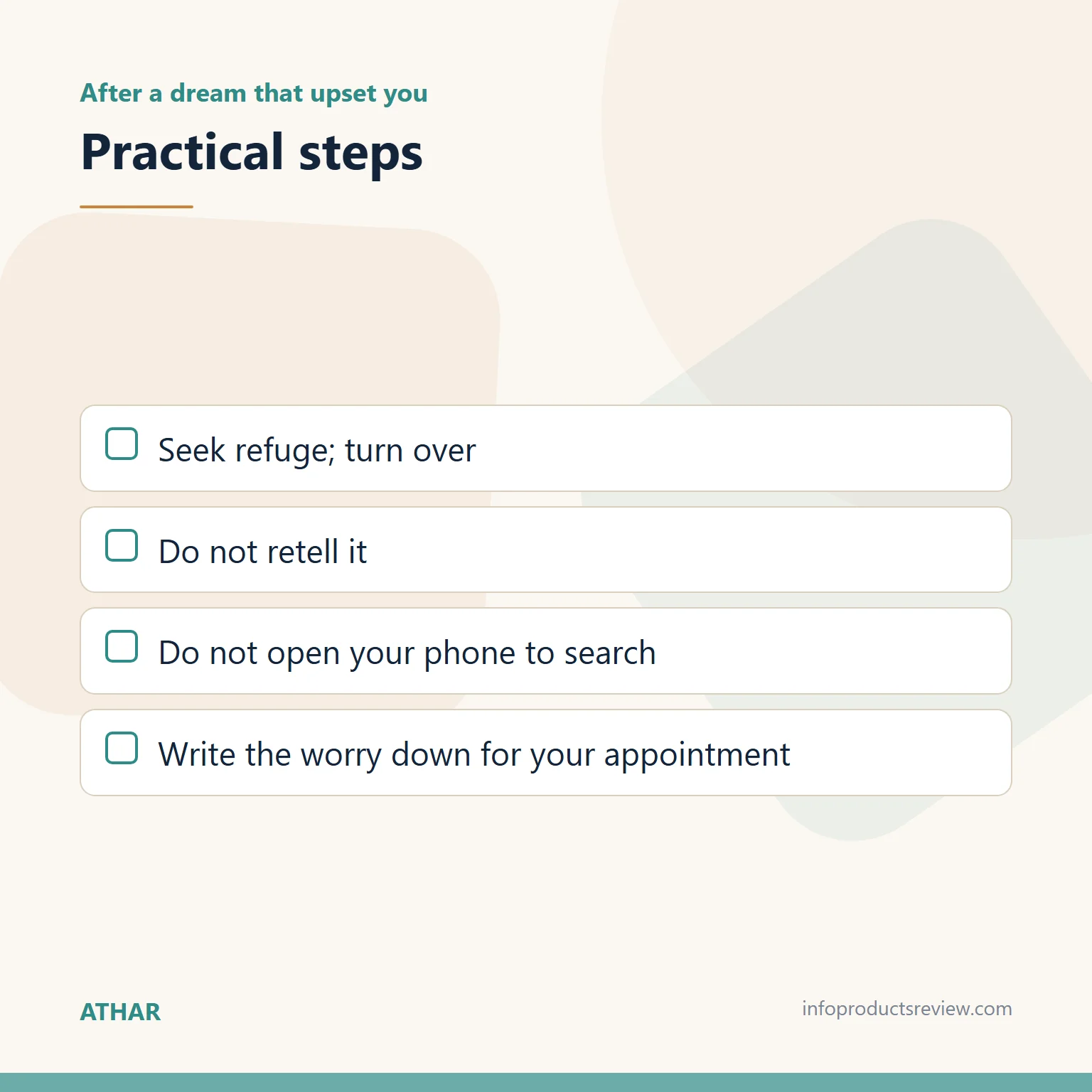 Dreaming of Gold While Pregnant: What the Sources Say and What a Dream Can't Tell You 12 Checklist of practical steps after an upsetting dream in pregnancy