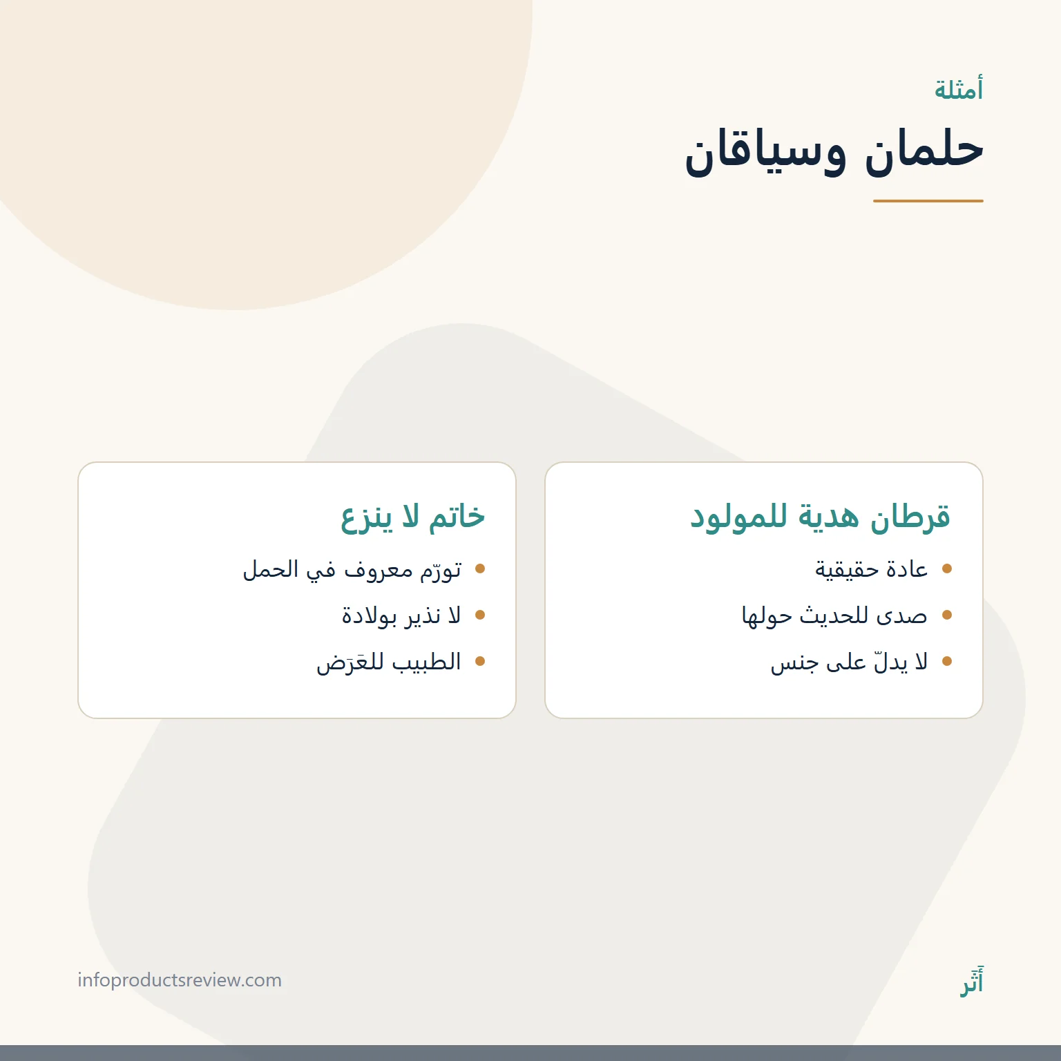 مقارنة بين حلمين في الحمل بحسب السياق