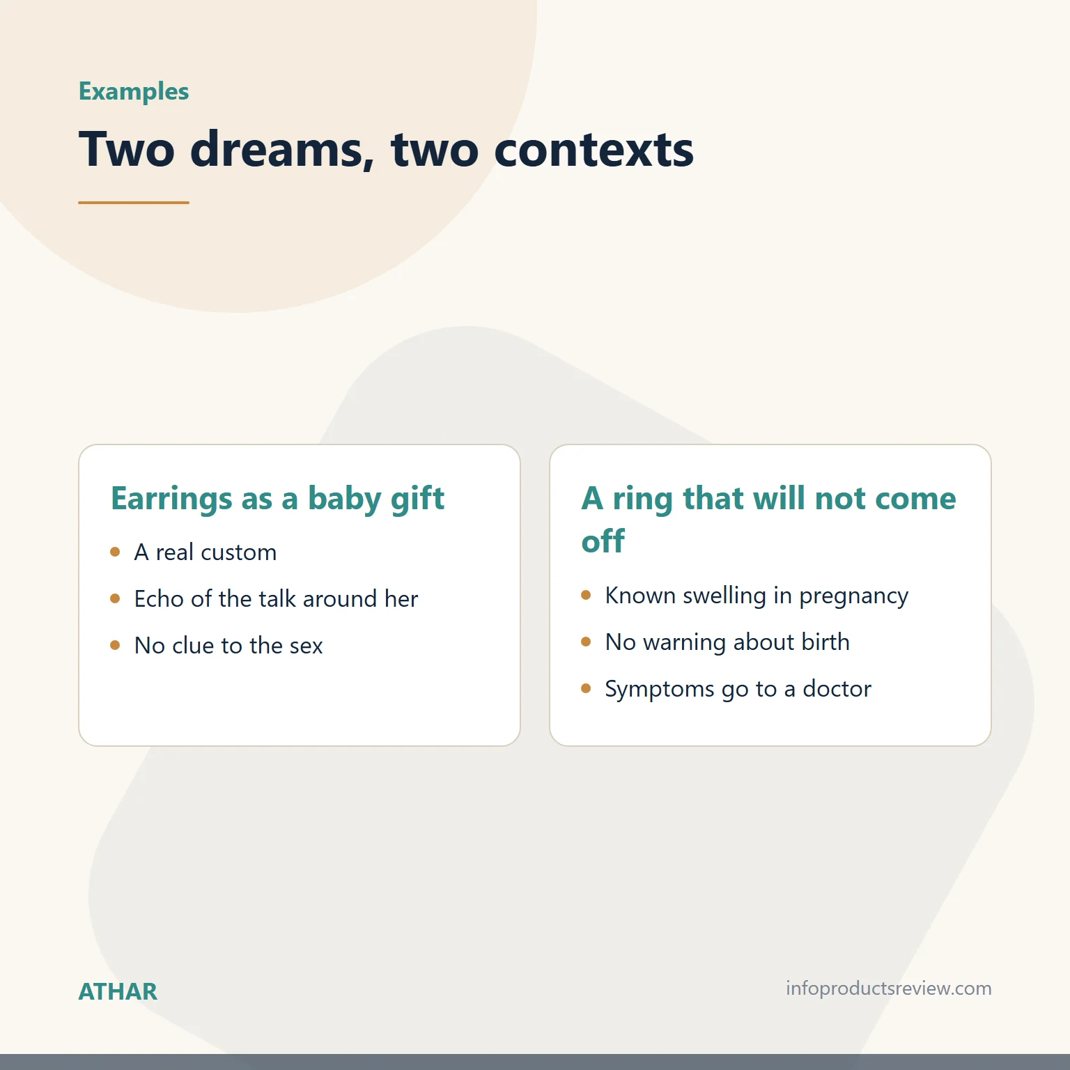 Dreaming of Gold While Pregnant: What the Sources Say and What a Dream Can't Tell You 14 Comparison of two pregnancy dreams by context