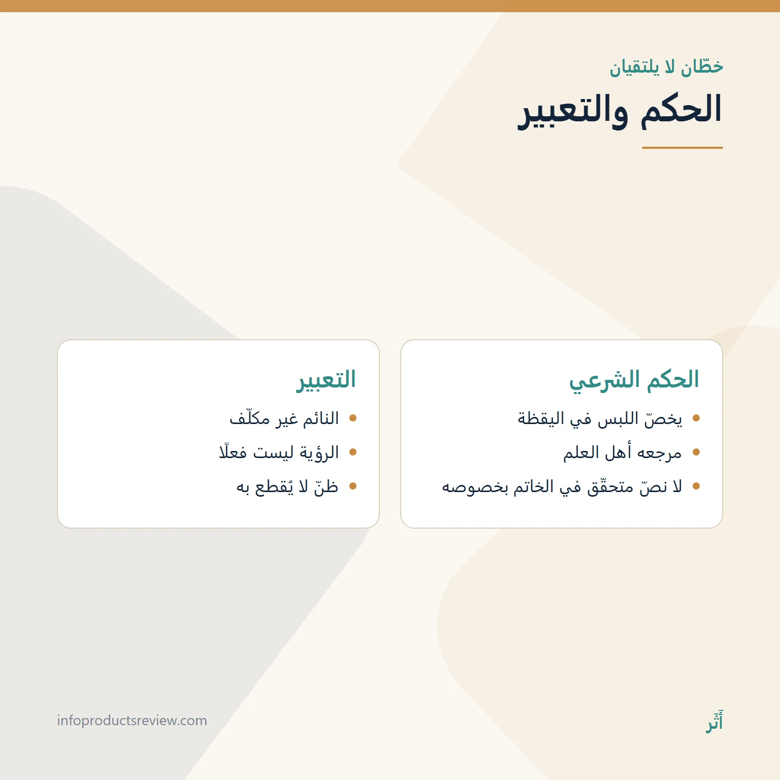خاتم الذهب في المنام للرجل: الصناعة والفصّ والختم وما لا يدلّ عليه 5 مقارنة بين الحكم الشرعي وتعبير الرؤيا في مسألة خاتم الذهب