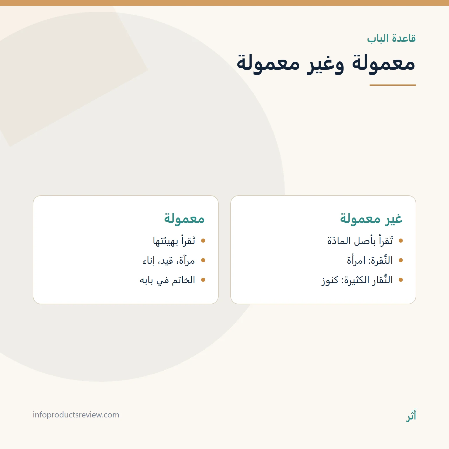 مقارنة بين المعدن الخام والمعدن المصوغ في النصّ