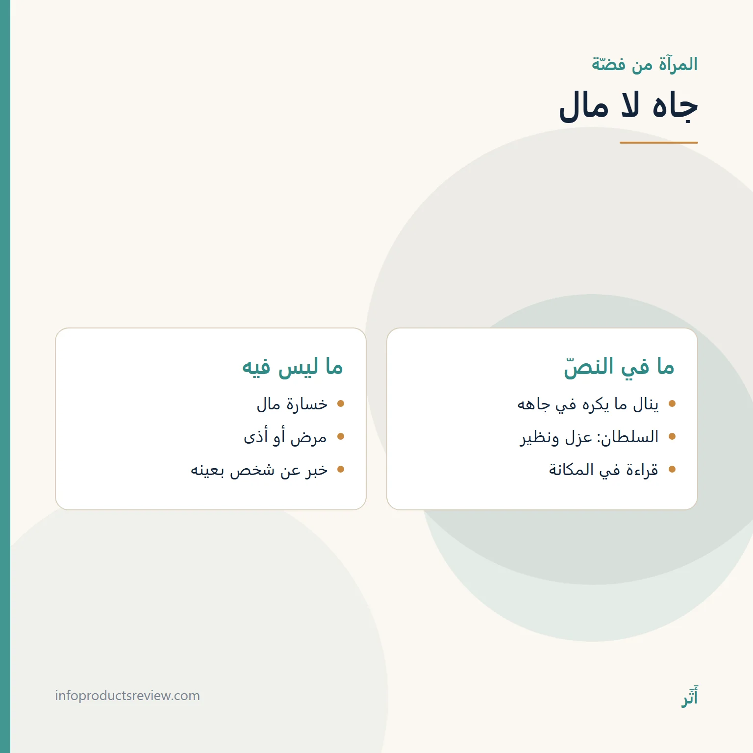 مقارنة بين ما ورد في المرآة الفضّية وما لم يرد