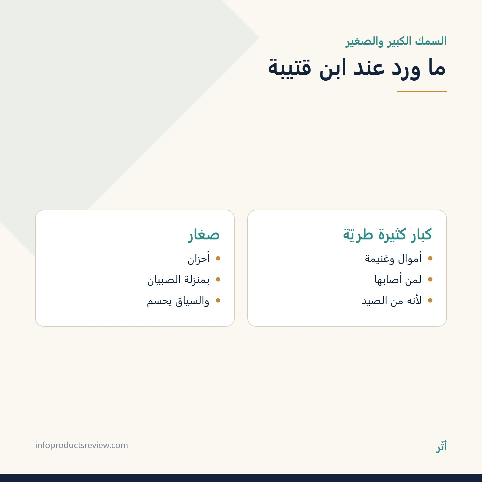مقارنة بين قراءة ابن قتيبة للسمك الكبير الكثير والسمك الصغير