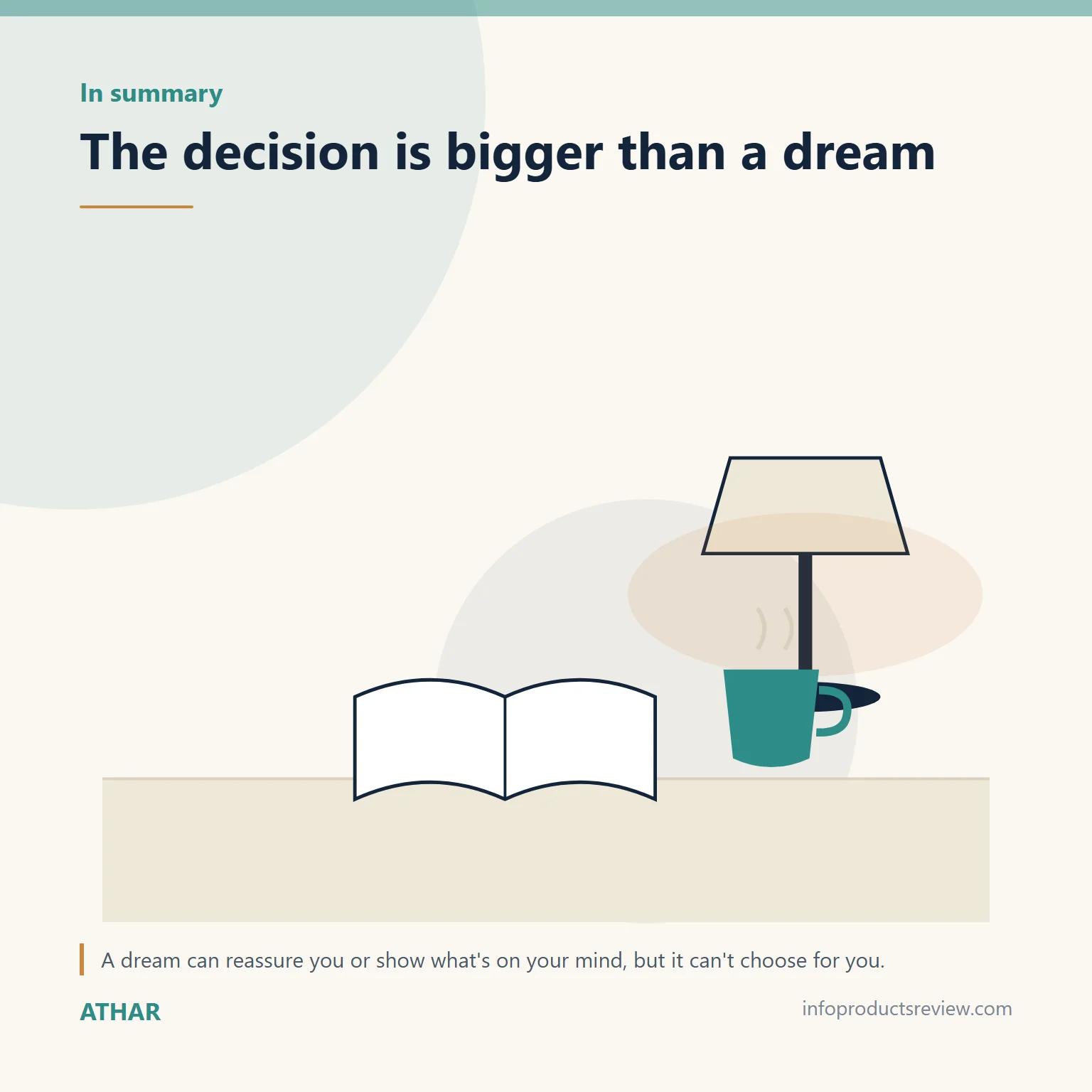 Quiet drawing of a lamp, book and cup summing up the limits of a marriage dream