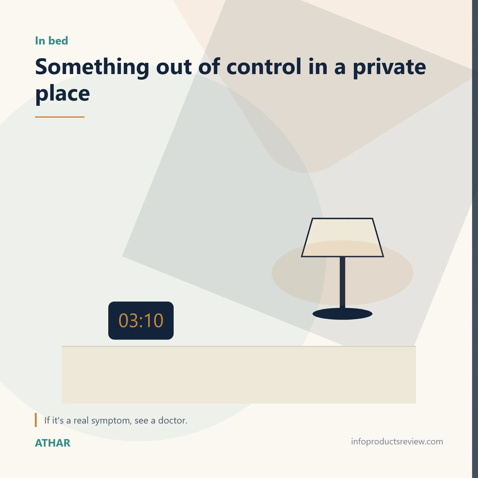 Quiet drawing of a lamp and a clock suggesting night and privacy