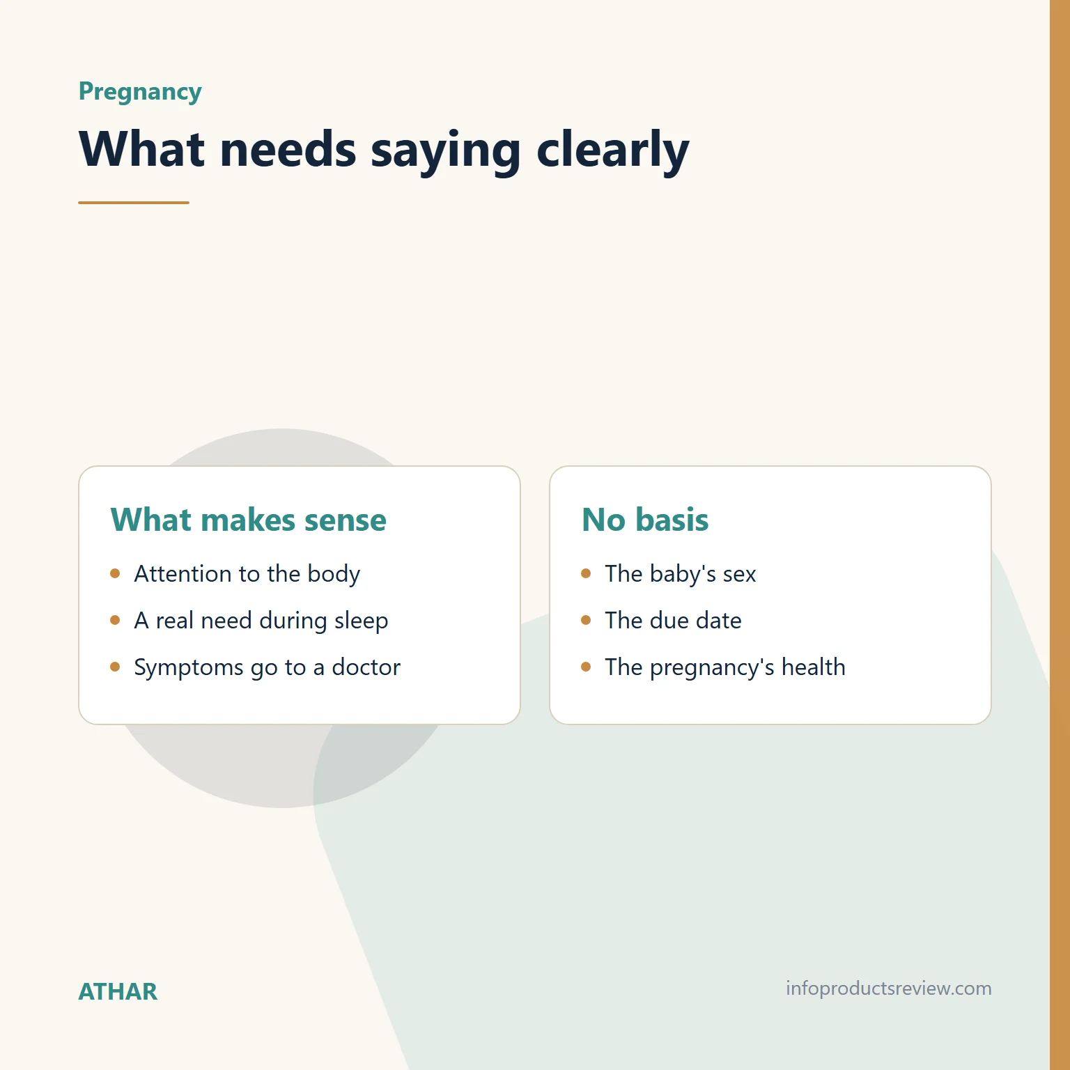 Comparison of what makes sense and what has no basis in pregnancy