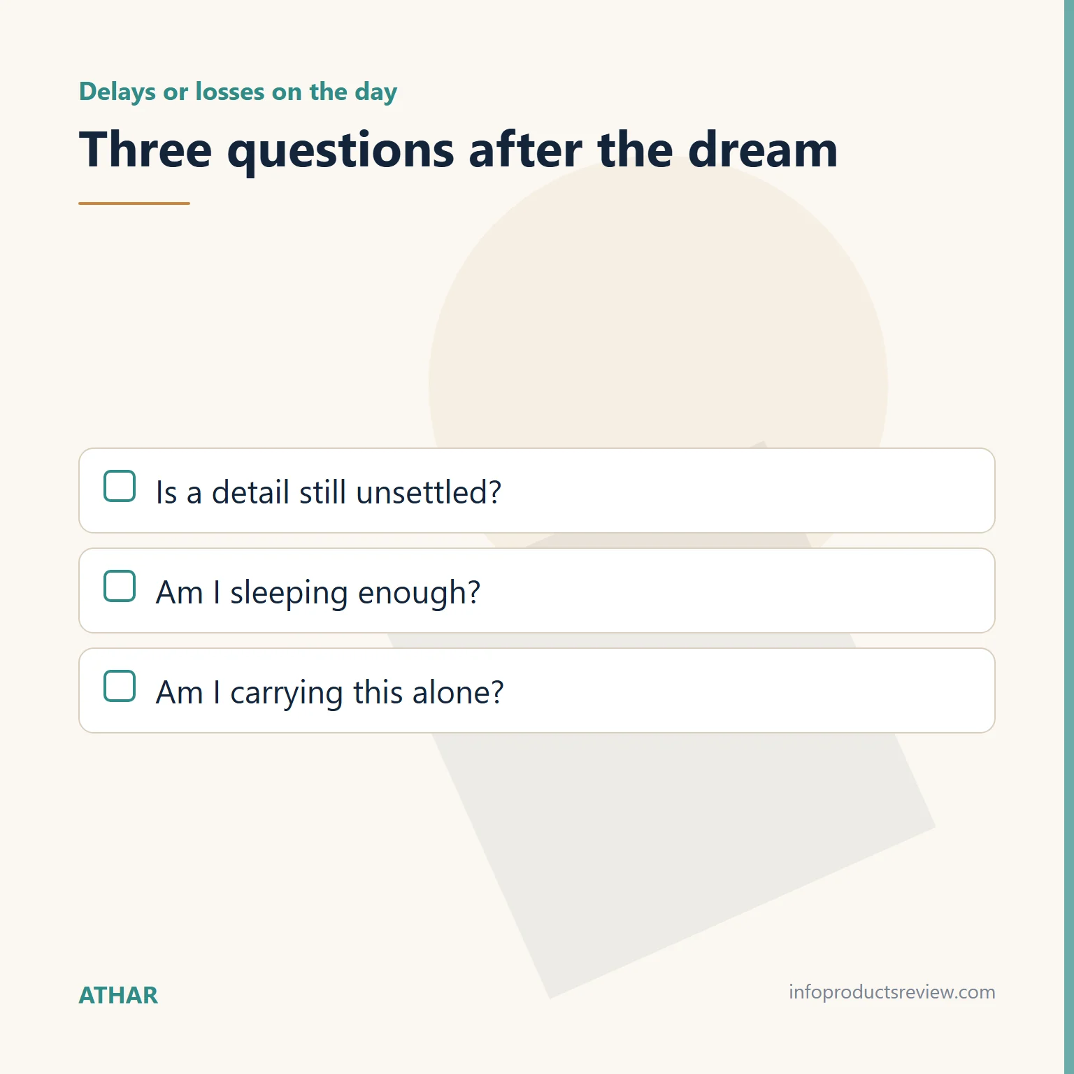 Checklist of questions after dreaming of a late groom or a lost dress