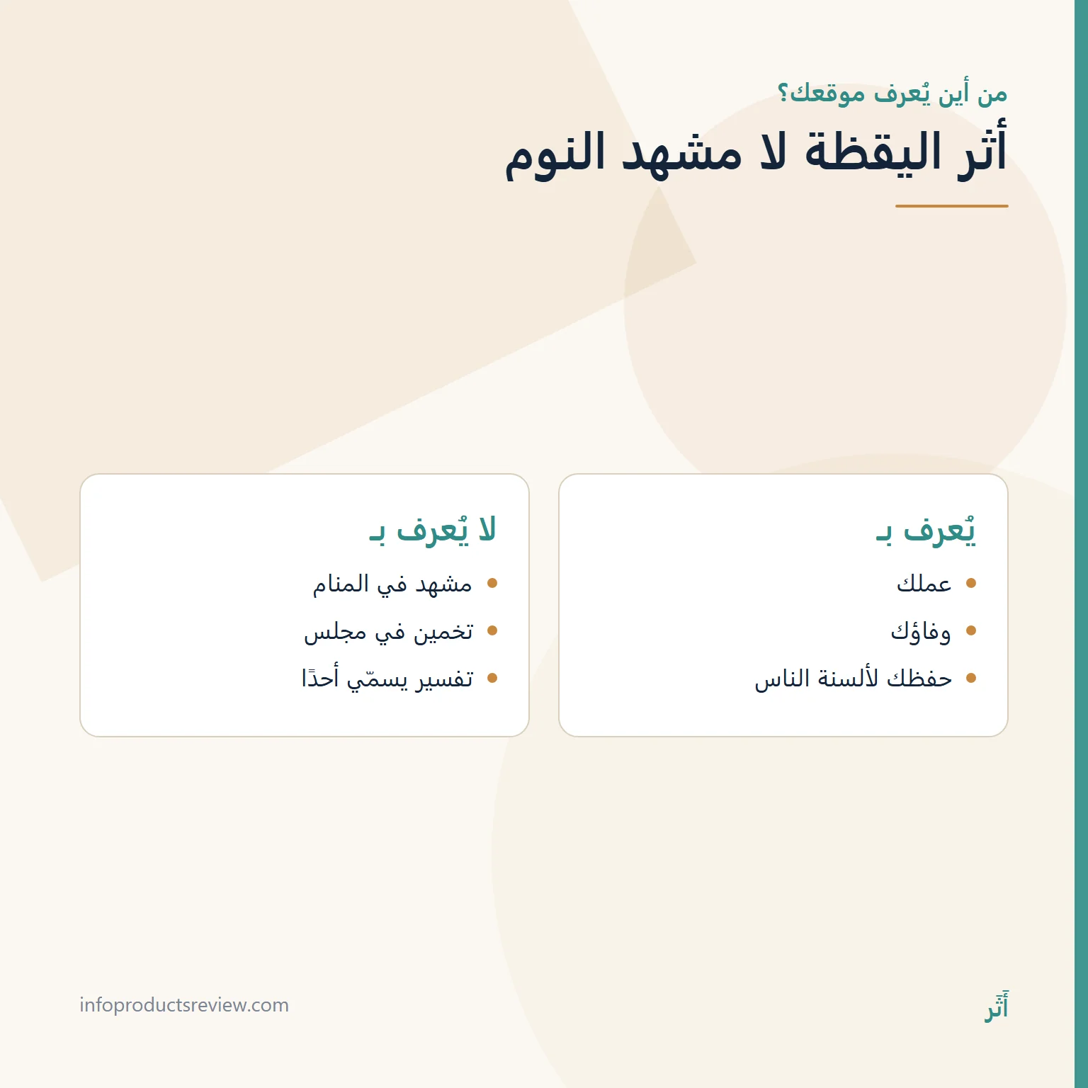 مقارنة بين ما يُعرف به موقع الرجل وما لا يُعرف به