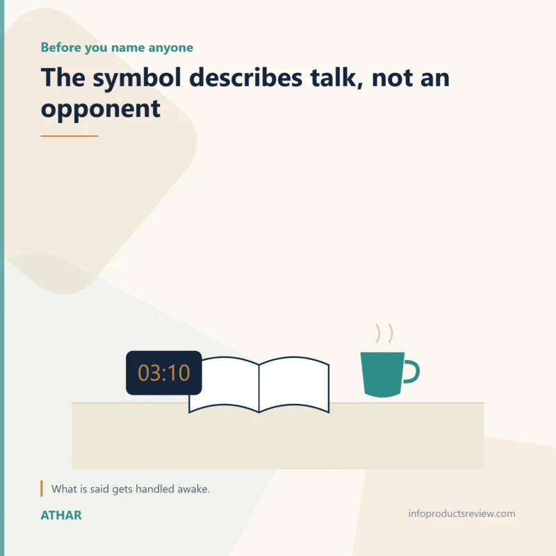 Editorial illustration of a book, a clock and a cup suggesting pausing before judging