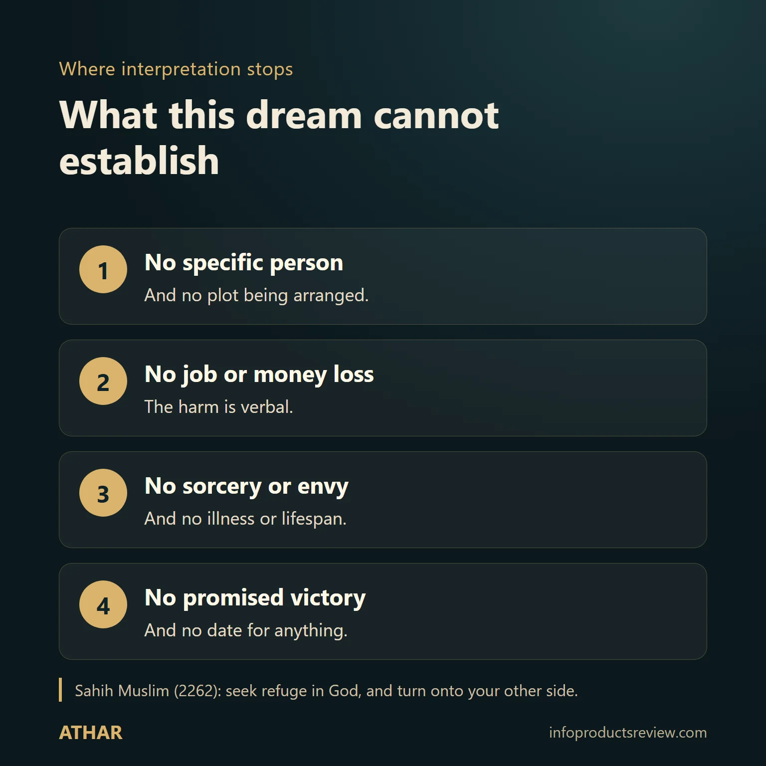 Diagram of what a scorpion dream cannot establish for a man