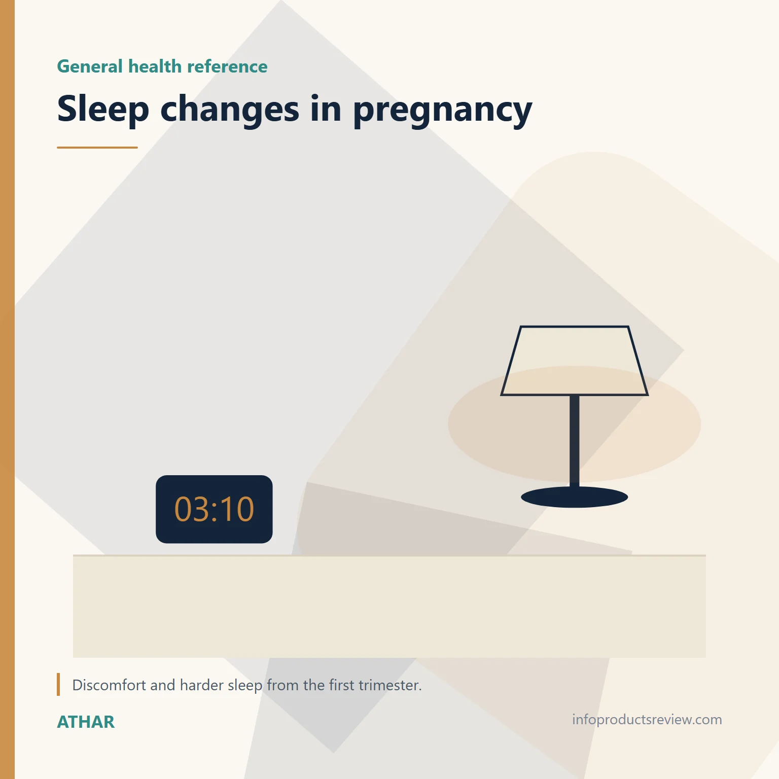 Quiet drawing of a clock and a lamp pointing to changed sleep in pregnancy