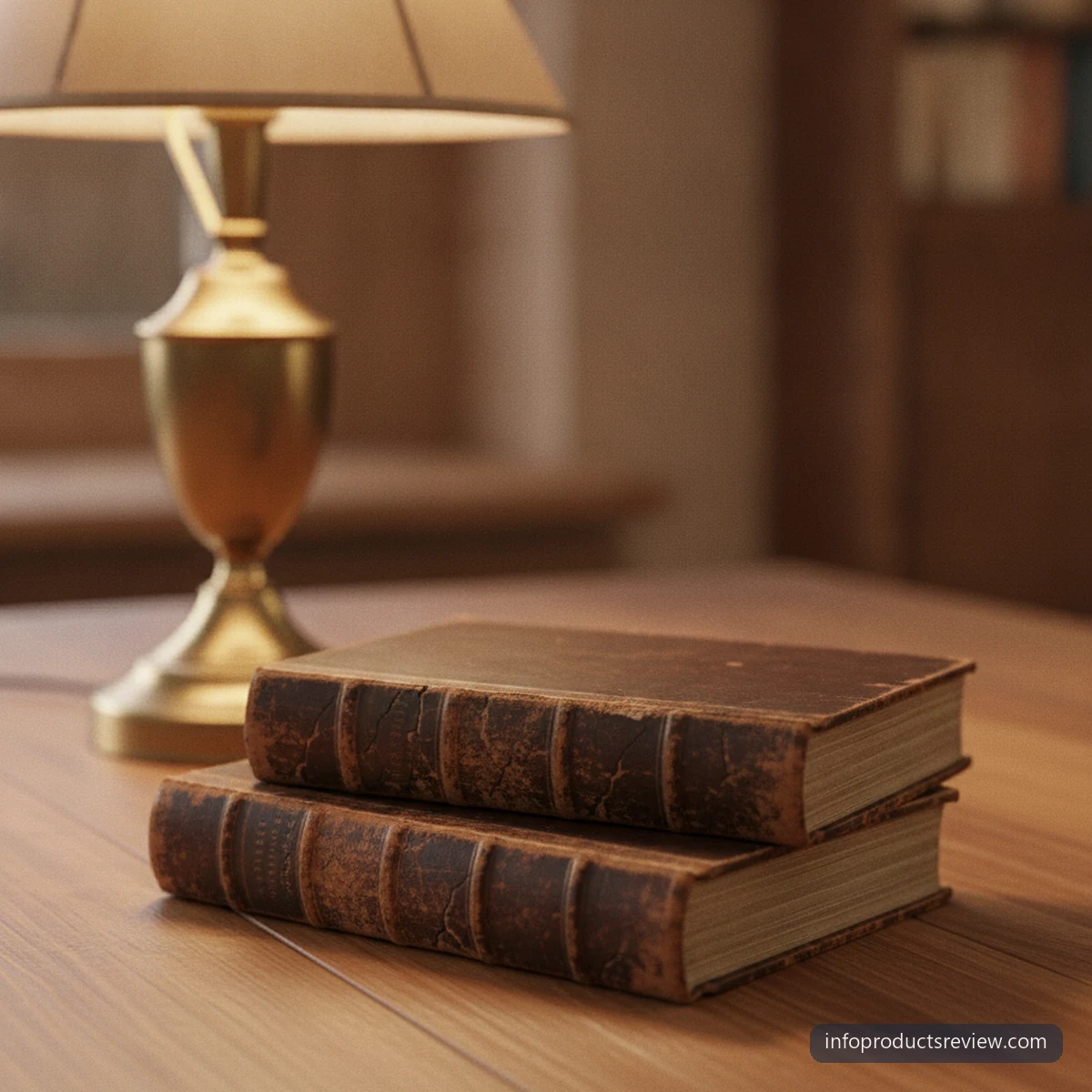 Black Snake Dream Meaning for a Married Woman: A Clear, Grounded Reading 14 Two closed leather volumes on a warm wooden table beside a lamp