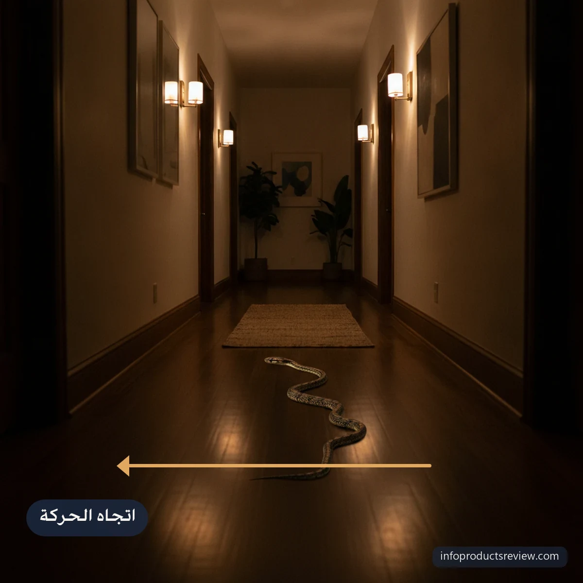 تفسير حلم الثعبان للمتزوجة: دلالات الرؤيا بحسب المكان والموقف 8 ممر منزلي طويل ليلًا وثعبان بعيد في نهايته