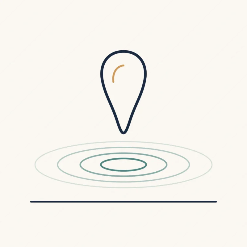 Illustration: a tooth-like form above a still surface with ripples spreading outward